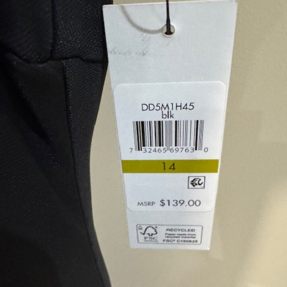 NWT DKNY Women's One Shoulder Asymmetric Neck Side Slit Bodycon Midi Dress Sz 14 - Picture 11 of 13
